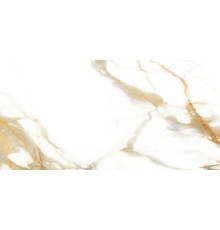 Керамогранит Alma Ceramica GFA114CLR04L Calacatta Oro 114x57 бежевый / белый лаппатированный под мрамор