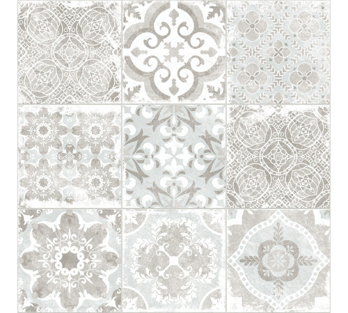 Керамогранит Alma Ceramica GFU04CTR17R Country 60x60 белый / серый сахарный с орнаментом