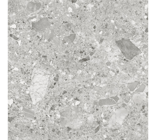 Керамогранит Alma Ceramica GFU6060HOL70R Holly 60x60 серый глазурованный матовый под камень / терраццо