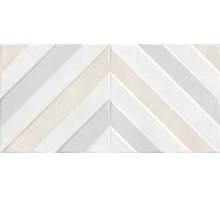 Настенная плитка Alma Ceramica TWU09RVL407 Rivoli 50x24.9 серая / кремовая глянцевая под камень / полосы