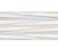 Настенная плитка Alma Ceramica TWU09RVL704 Rivoli 50x24.9 серая / кремовая глянцевая под камень / полосы