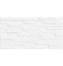 Настенная плитка Alma Ceramica TWU2550DCV10 Discover 24.9x50 белая глянцевая / рельефная под камень / под кирпич