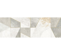 Настенная плитка Alma Ceramica TWU3090LAN17R Land 30x90 белая / серая матовая под камень / геометрия