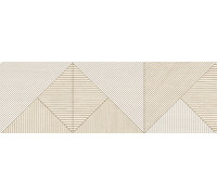Настенная плитка Alma Ceramica TWU3090PAT47R Patio 30x90 бежевая / белая матовая / рельефная под дерево / геометрия