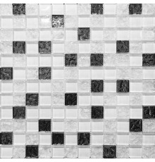 Мозаика Altacera DW7MGW00 Mosaic Glass White 30x30 серая глянцевая под мозаику