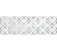 Декоративная плитка Delacora DW15GRV01R Crystal Groove 24.6x74 белая глянцевая под камень / с орнаментом