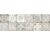 Настенная плитка Delacora WT93LCA55 Maiolica Color 30x90 серая глянцевая пэчворк / с орнаментом