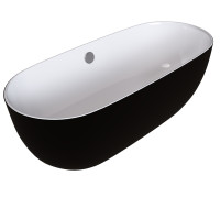 Ванна отдельностоящая Grossman Classic GR-2401MB (150х75х54) цвет черный/белый матовый
