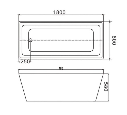 Ванна отдельностоящая Grossman Cristal GR-2021 (180х80х58) цвет белый