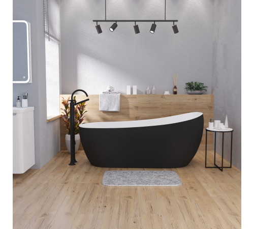 Ванна отдельностоящая Grossman Galaxy GR-1403MB (170х75х72) цвет черный/белый матовый