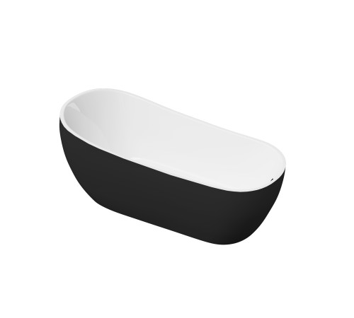 Ванна отдельностоящая Grossman Galaxy GR-1403MB (170х75х72) цвет черный/белый матовый