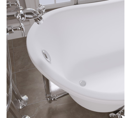 Ванна отдельностоящая Grossman Retro GR-1002M (162х71х77) цвет белый матовый, ножки хром