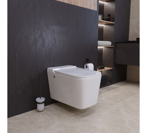 Унитаз подвесной Grossman impuls GR-5501 (590х360х385) безободковый,белый с тонкой крышкой,микролифт