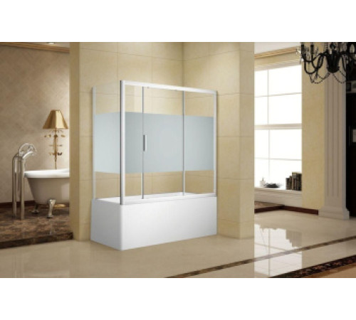 Шторка на ванну c боковой стенкой Aquanet Practic AE10-B-180H150U-CP + AE10-F-75H150U-CP