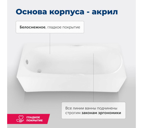 Акриловая ванна Aquanet Dali 170x70 (с каркасом)