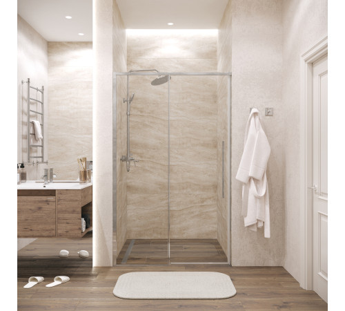 Дверь в нишу Grossman Galaxy 100.K33.01.140.10.00 (140х195) хром,стекло прозрачное,раздвижная