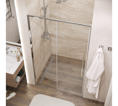 Дверь в нишу Grossman Galaxy 100.K33.01.140.10.00 (140х195) хром,стекло прозрачное,раздвижная