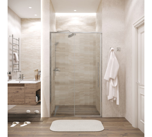 Дверь в нишу Grossman Galaxy 100.K33.01.130.10.02 (130х195) хром,стекло шиншилла,раздвижная