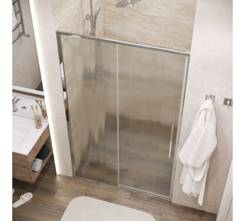 Дверь в нишу Grossman Galaxy 100.K33.01.130.10.02 (130х195) хром,стекло шиншилла,раздвижная