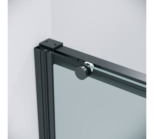 Дверь в нишу Grossman Galaxy 100.K33.01.130.21.00 (130х195) черный матовый,стекло прозрачное,раздвижная