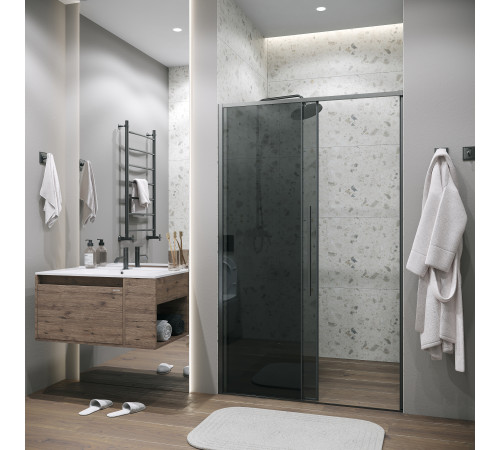 Дверь в нишу Grossman Galaxy 100.K33.01.120.42.10 (120х195) графит сатин,стекло тонированное,раздвижная