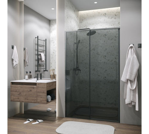 Дверь в нишу Grossman Galaxy 100.K33.01.120.42.10 (120х195) графит сатин,стекло тонированное,раздвижная