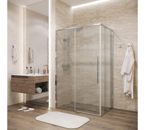 Боковая стенка Grossman Galaxy 200.K33.01.80.10.02 (80х195) хром,стекло шиншилла