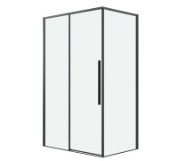 Душевое ограждение Grossman Galaxy 100.K33.01.130.21.00-200.K33.01.100.21.00 (130х100х195) раздвижная,черный матовый,стекло прозрачное