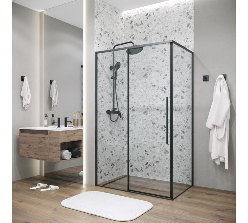 Боковая стенка Grossman Galaxy 200.K33.01.80.21.00 (80х195) черный матовый,стекло прозрачное