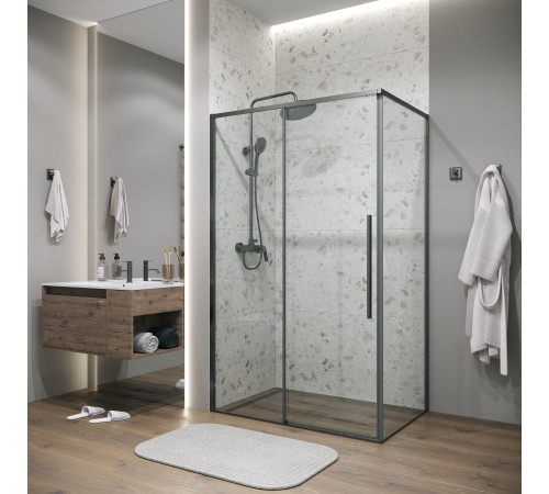 Боковая стенка Grossman Galaxy 200.K33.01.80.42.00 (80х195) графит сатин,стекло прозрачное