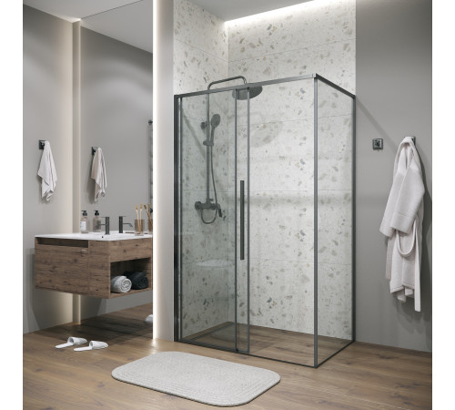 Боковая стенка Grossman Galaxy 200.K33.01.80.42.00 (80х195) графит сатин,стекло прозрачное