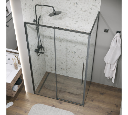 Боковая стенка Grossman Galaxy 200.K33.01.80.42.00 (80х195) графит сатин,стекло прозрачное