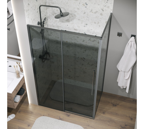 Боковая стенка Grossman Galaxy 200.K33.01.70.42.10 (70х195) графит сатин,стекло тонированное