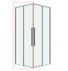 1/2 душевого ограждения Grossman Galaxy 1/2.K33.01.10.10.00 (100х195) хром,стекло прозрачное