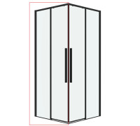 1/2 душевого ограждения Grossman Galaxy 1/2.K33.01.10.21.00 (100*195) черный матовый,стекло прозрачное