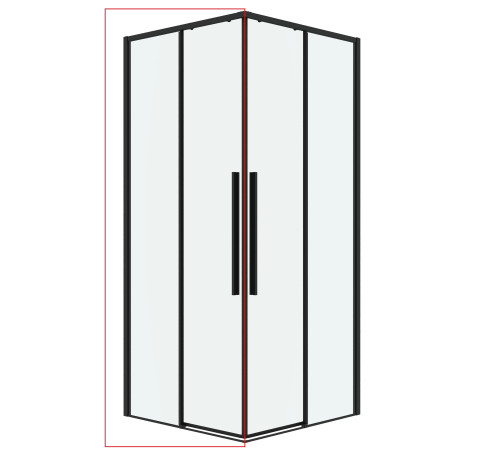 1/2 душевого ограждения Grossman Galaxy 1/2.K33.01.10.21.00 (100*195) черный матовый,стекло прозрачное