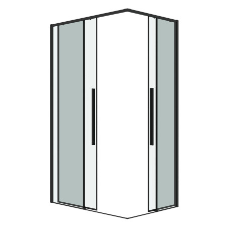 Душевое ограждение Grossman Galaxy 1/2.K33.01.12.21.00-1/2.K33.01.70.21.00 (120х70х195) раздвижная,черный матовый,стекло прозрачное