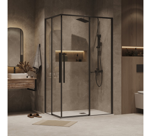 Душевое ограждение Grossman Galaxy 1/2.K33.01.12.21.00-1/2.K33.01.70.21.00 (120х70х195) раздвижная,черный матовый,стекло прозрачное