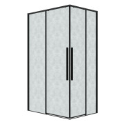 Душевое ограждение Grossman Galaxy 1/2.K33.01.80.21.02-1/2.K33.01.12L.21.02 (80х120х195) раздвижная,черный матовый,стекло шиншилла