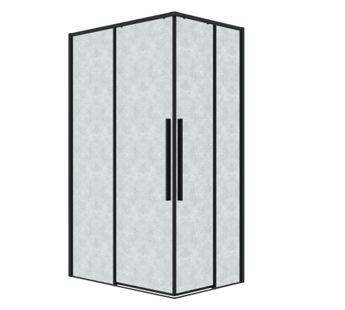 Душевое ограждение Grossman Galaxy 1/2.K33.01.70.21.02-1/2.K33.01.10L.21.02 (70х100х195) раздвижная,черный матовый,стекло шиншилла