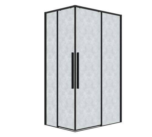 Душевое ограждение Grossman Galaxy 1/2.K33.01.12.21.02-1/2.K33.01.80L.21.02 (120х80х195) раздвижная,черный матовый,стекло шиншилла