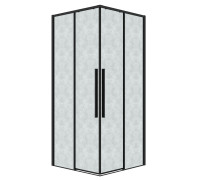 Душевое ограждение Grossman Galaxy 300.K33.01.8080.21.02 (80х80х195) квадрат,раздвижная,черный матовый,стекло шиншилла