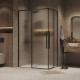 Душевое ограждение Grossman Galaxy 1/2.K33.01.70.21.02-1/2.K33.01.10L.21.02 (70х100х195) раздвижная,черный матовый,стекло шиншилла