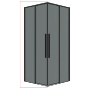 1/2 душевого ограждения Grossman Galaxy 1/2.K33.01.10.21.10 (100х195) черный матовый,стекло тонированное