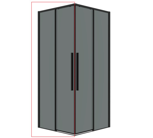 1/2 душевого ограждения Grossman Galaxy 1/2.K33.01.10.21.10 (100х195) черный матовый,стекло тонированное