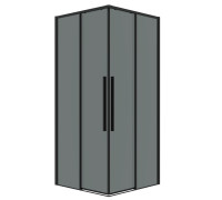 Душевое ограждение Grossman Galaxy 300.K33.01.1010.21.10 (100х100х195) квадрат,раздвижная черный матовый,стекло тонированное