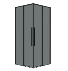 Душевое ограждение Grossman Galaxy 1/2.K33.01.70.21.10-1/2.K33.01.70.21.10 (70х70х195) раздвижная,черный матовый,стекло тонированное
