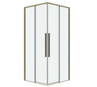 Душевое ограждение Grossman Galaxy 1/2.K33.01.70.32.00-1/2.K33.01.70.32.00 (70х70х195) раздвижная,золото сатин,стекло прозрачное