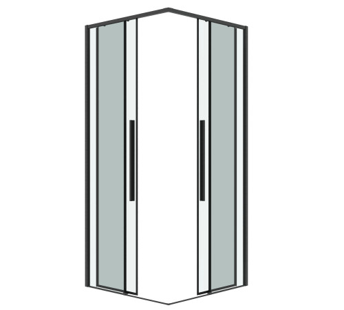 1/2 душевого ограждения Grossman Galaxy 1/2.K33.01.10.42.00 (100х195) графит сатин,стекло прозрачное