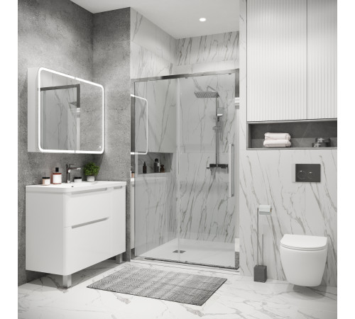 Дверь в нишу Grossman Cosmo 100.K33.02.130.10.00 (130х195) хром,стекло прозрачное,раздвижная